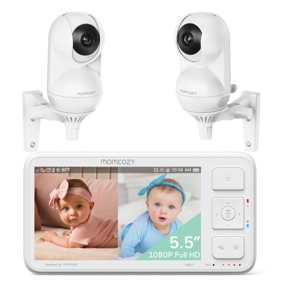 Momcozy Baby Monitor with 2 Cameras 5.5" 1080P Full HD Split Screen Video...
